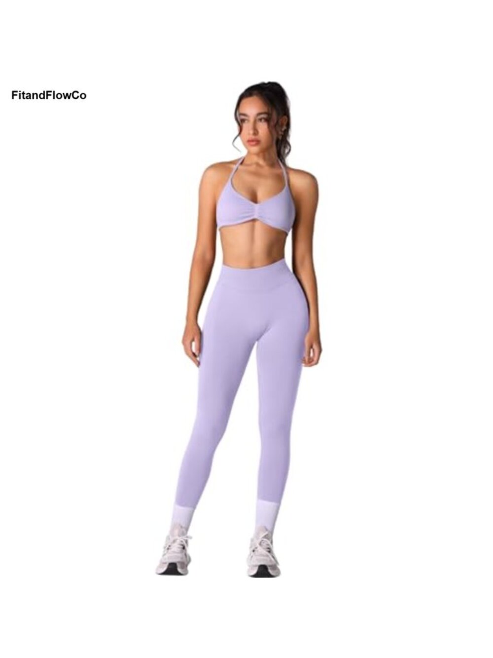 Seamless Halter Sports Bra and Scrunch Butt Leggings Set